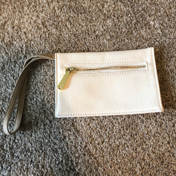 Cream tote with removeable insert and wristlet - Picture 5 of 9